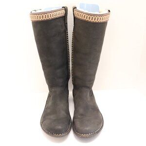 UGG USA Size 7 Women's Black Knee-High Boots Furr Lined Warm S/N 5139